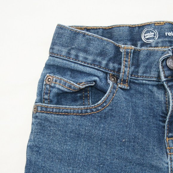 BOYS 7 SLIM WAIST BLUE JEANS RELAXED FIT NICE CONDITION POCKETS ADJUSTABLE WAIST - Picture 4 of 16